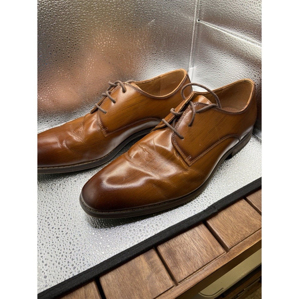 Carlo Morandi  B36701  Men's Brown Leather Derby Dress Shoes Size 10